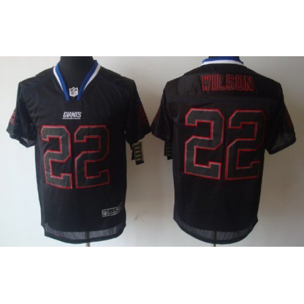 Nike New York Giants #22 David Wilson Lights Out Black Elite Jersey