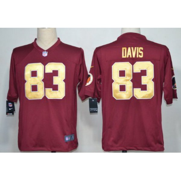 Nike Washington Redskins #83 Fred Davis Red With Gold Game Jersey