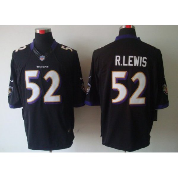 Nike Baltimore Ravens #52 Ray Lewis Black Limited Jersey