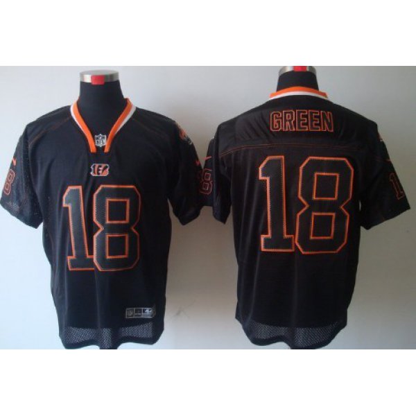 Nike Cincinnati Bengals #18 A.J. Green Lights Out Black Elite Jersey