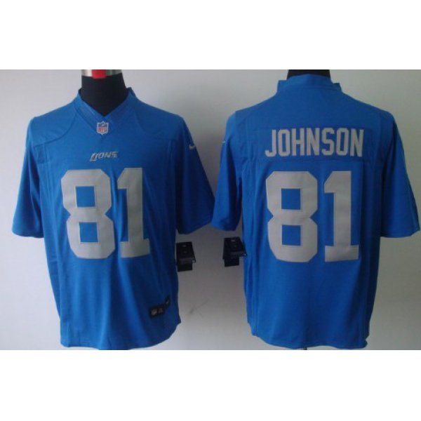 Nike Detroit Lions #81 Calvin Johnson Navy Blue Limited Jersey