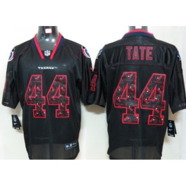 Nike Houston Texans #44 Ben Tate Lights Out Black Ornamented Elite Jersey