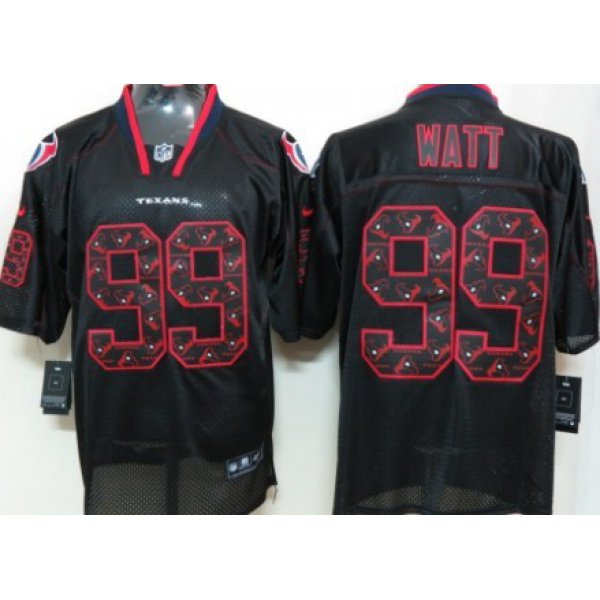 Nike Houston Texans #99 J.J. Watt Lights Out Black Ornamented Elite Jersey