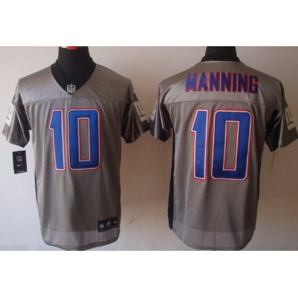 Nike New York Giants #10 Eli Manning Gray Shadow Elite Jersey