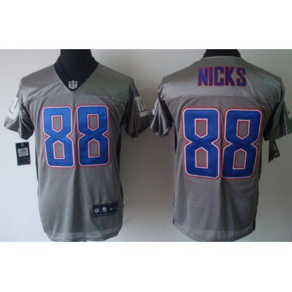 Nike New York Giants #88 Hakeem Nicks Gray Shadow Elite Jersey