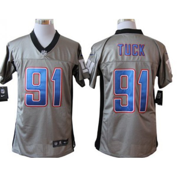 Nike New York Giants #91 Justin Tuck Gray Shadow Elite Jersey