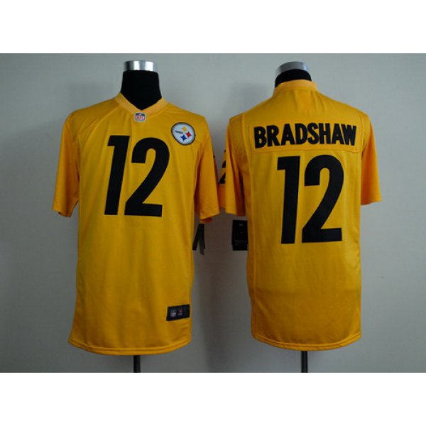 Nike Pittsburgh Steelers #12 Terry Bradshaw Yellow Game Jersey