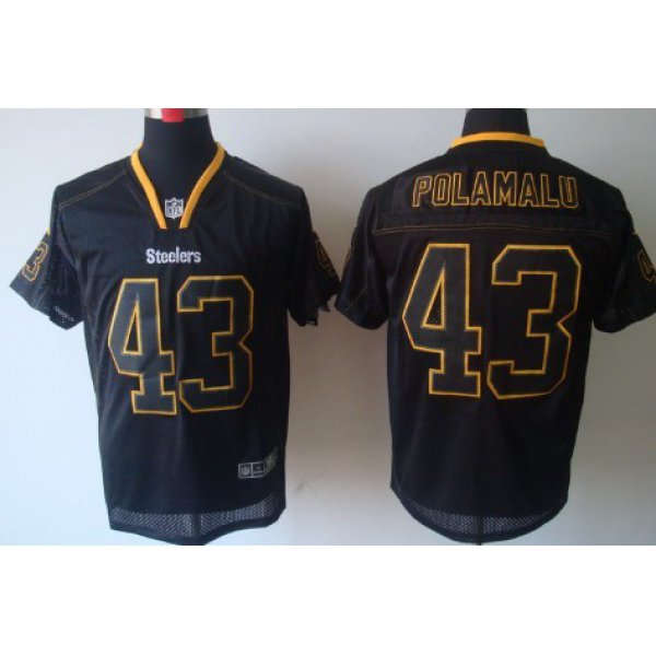 Nike Pittsburgh Steelers #43 Troy Polamalu Lights Out Black Elite Jersey
