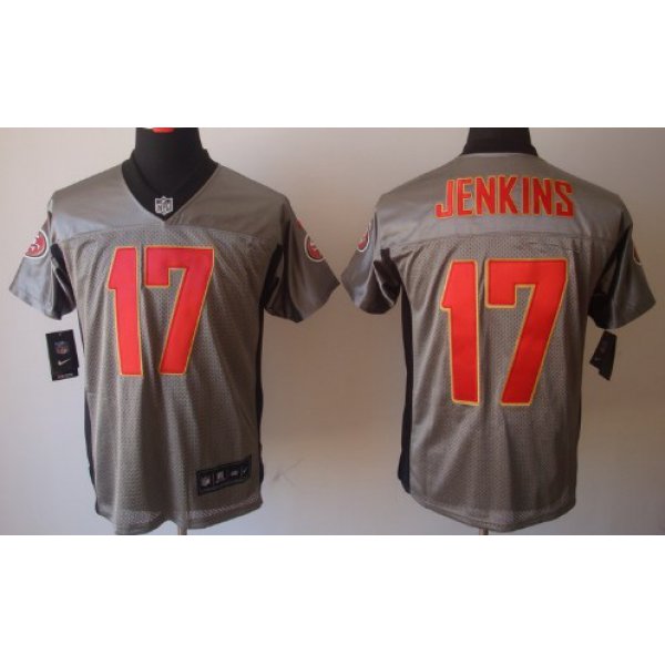 Nike San Francisco 49ers #17 A.J. Jenkins Gray Shadow Elite Jersey