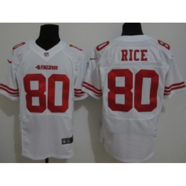 Nike San Francisco 49ers #80 Jerry Rice White Elite Jersey