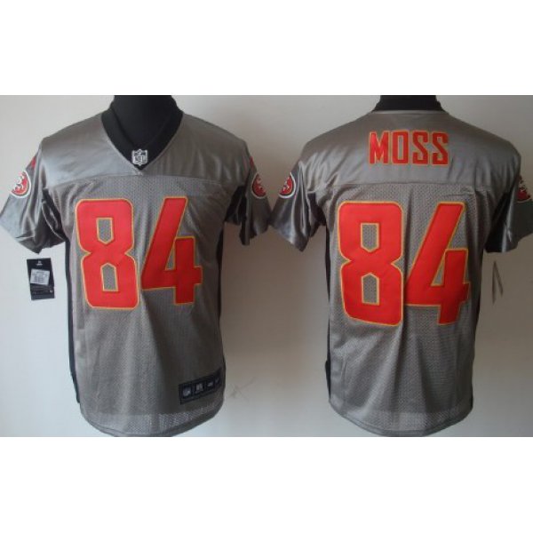 Nike San Francisco 49ers #84 Randy Moss Gray Shadow Elite Jersey