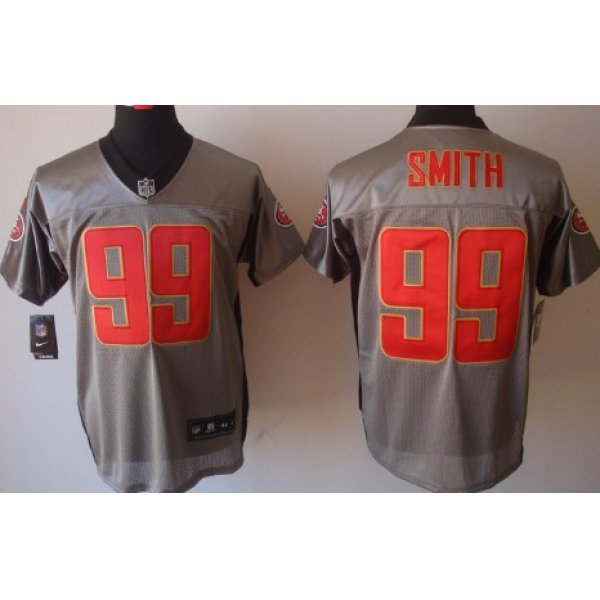 Nike San Francisco 49ers #99 Aldon Smith Gray Shadow Elite Jersey