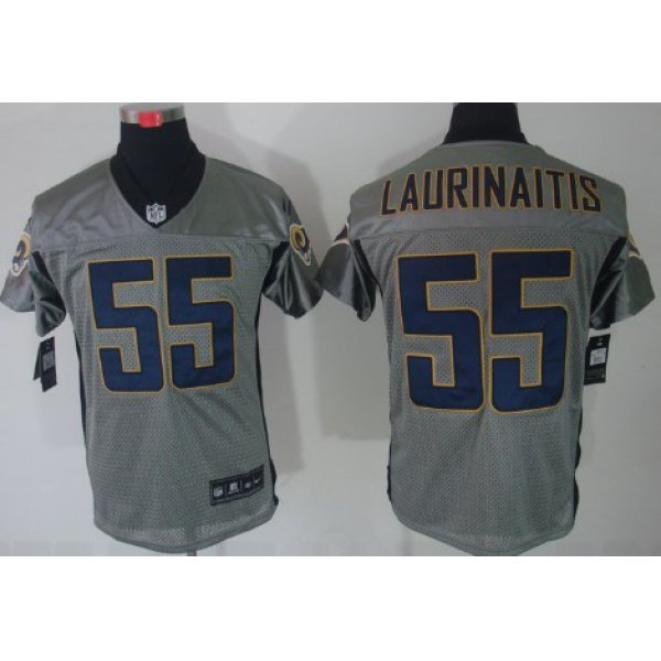 Nike St. Louis Rams #55 James Laurinaitis Gray Shadow Elite Jersey