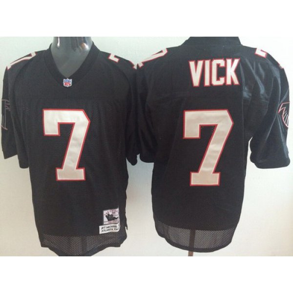 Atlanta Falcons #7 Michael Vick Black Throwback Jersey
