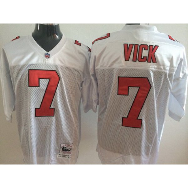 Atlanta Falcons #7 Michael Vick White Throwback Jersey