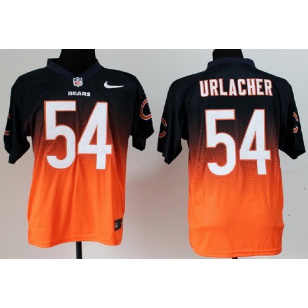 Nike Chicago Bears #54 Brian Urlacher Blue/Orange Fadeaway Elite Jersey
