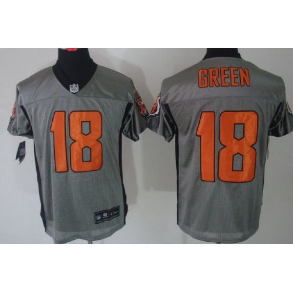 Nike Cincinnati Bengals #18 A.J. Green Gray Shadow Elite Jersey