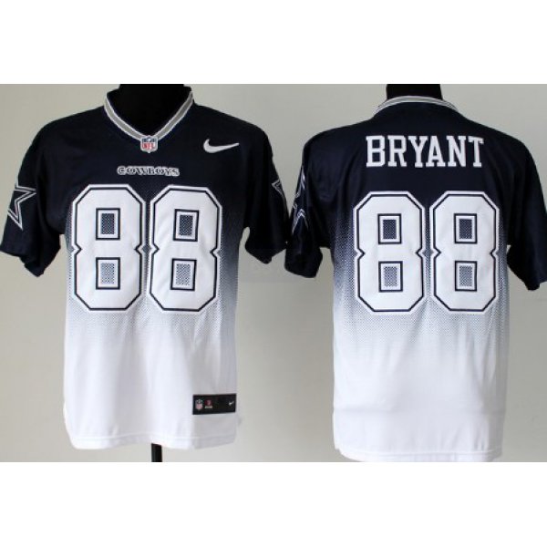 Nike Dallas Cowboys #88 Dez Bryant Blue/White Fadeaway Elite Jersey