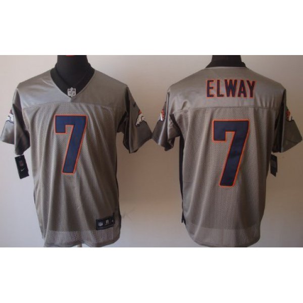 Nike Denver Broncos #7 John Elway Gray Shadow Elite Jersey