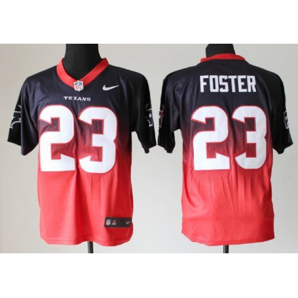 Nike Houston Texans #23 Arian Foster Blue/Red Fadeaway Elite Jersey
