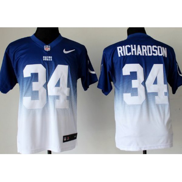 Nike Indianapolis Colts #34 Trent Richardson Blue/White Fadeaway Elite Jersey