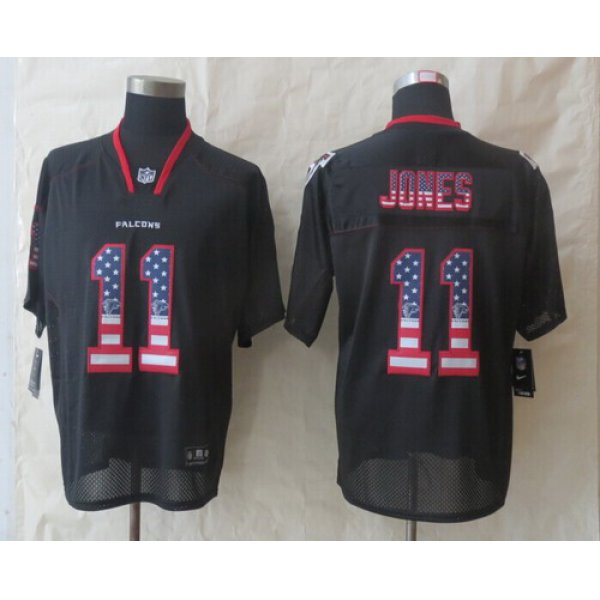 Nike Atlanta Falcons #11 Julio Jones 2014 USA Flag Fashion Black Elite Jersey