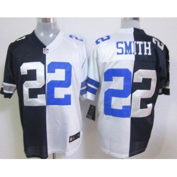 Nike Dallas Cowboys #22 Emmitt Smith Blue/White Two Tone Elite Jersey