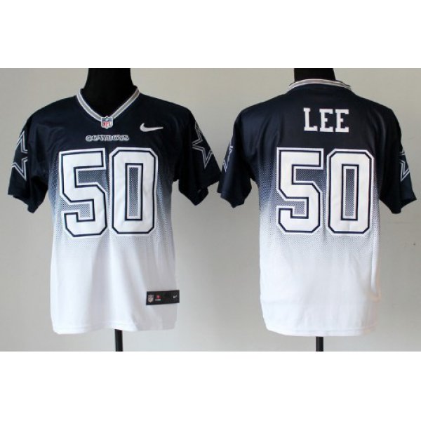 Nike Dallas Cowboys #50 Sean Lee Blue/White Fadeaway Elite Jersey