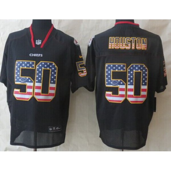 Nike Kansas City Chiefs #50 Justin Houston 2014 USA Flag Fashion Black Elite Jersey