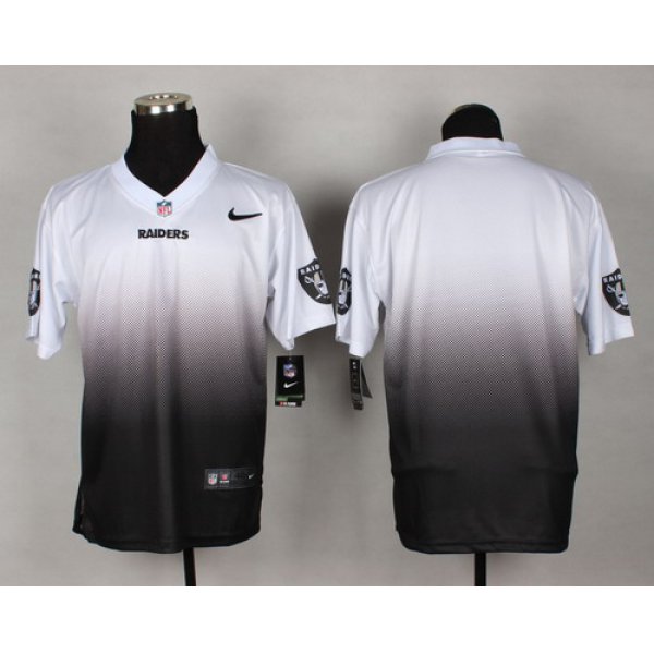 Nike Oakland Raiders Blank White/Black Fadeaway Elite Jersey