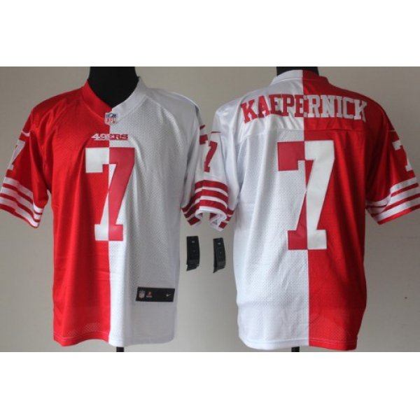 Nike San Francisco 49ers #7 Colin Kaepernick Red/White Two Tone Elite Jersey