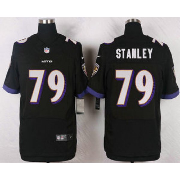 Men's Baltimore Ravens #79 Ronnie Stanley Black Alternate Stitched NFL Nike Elite Jersey