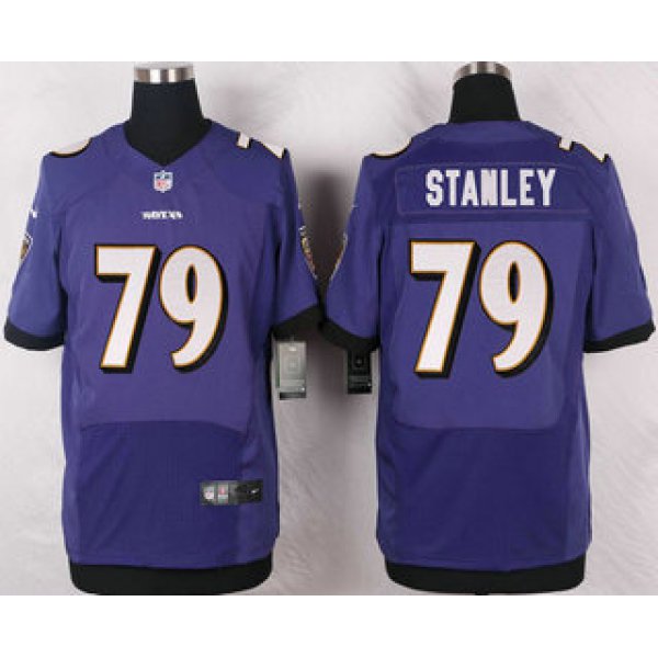 Men's Baltimore Ravens #79 Ronnie Stanley Purple Team Color Stitched NFL Nike Elite Jersey