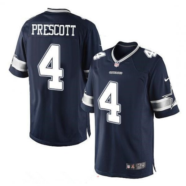 Men's Dallas Cowboys #4 Dak Prescott Navy Blue Team Color Stitched NFL Nike Game Jersey