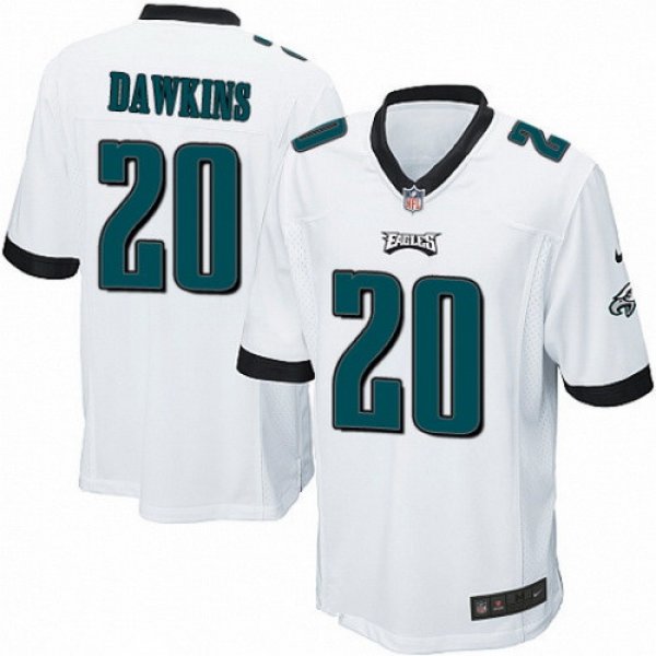 Men's Philadelphia Eagles #20 Brian Dawkins White Stitched NFL Reited Player Nike Game Jersey