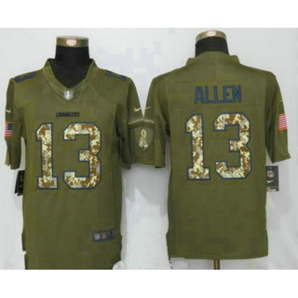 Men's San Diego Chargers #13 Keenan Allen Green Salute To Service Stitched NFL Nike Limited Jersey