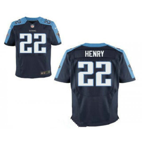 Men's Tennessee Titans #22 Derrick Henry Navy Blue Alternate Stitched NFL Nike Elite Jersey