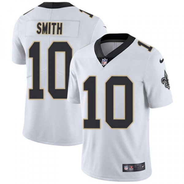 Nike New Orleans Saints #10 Tre'Quan Smith White Men's Stitched NFL Vapor Untouchable Limited Jersey