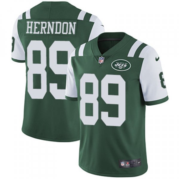 Nike New York Jets #89 Chris Herndon Green Team Color Men's Stitched NFL Vapor Untouchable Limited Jersey