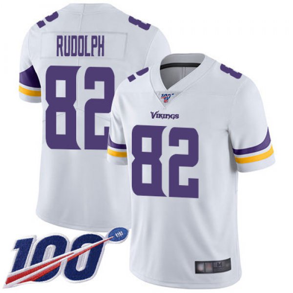 Nike Vikings #82 Kyle Rudolph White Men's Stitched NFL 100th Season Vapor Limited Jersey