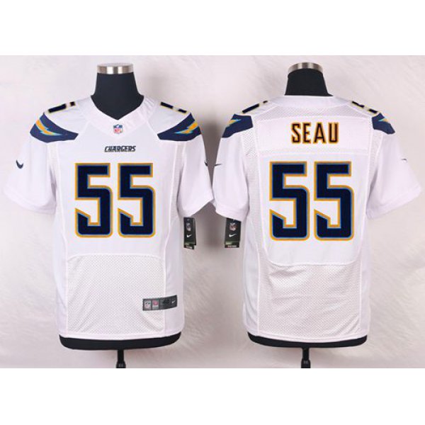 Nike San Diego Chargers #55 Junior Seau White Men's Stitched NFL New Elite Jersey