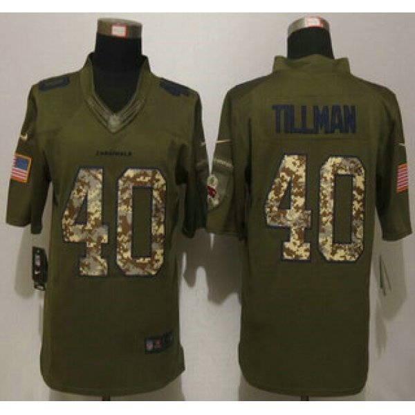 Men's Arizona Cardinals Jersey #40 Pat Tillman Green Salute to Service 2015 NFL Nike Limited Jersey