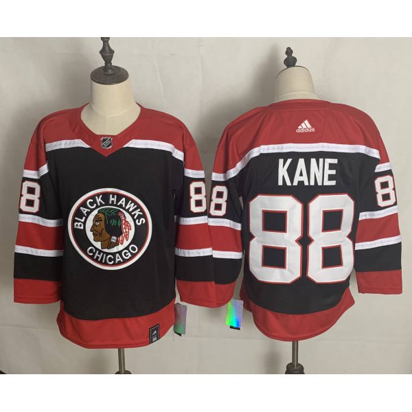 Men's Chicago Blackhawks #88 Patrick Kane Black 2021 Retro Stitched NHL Jersey