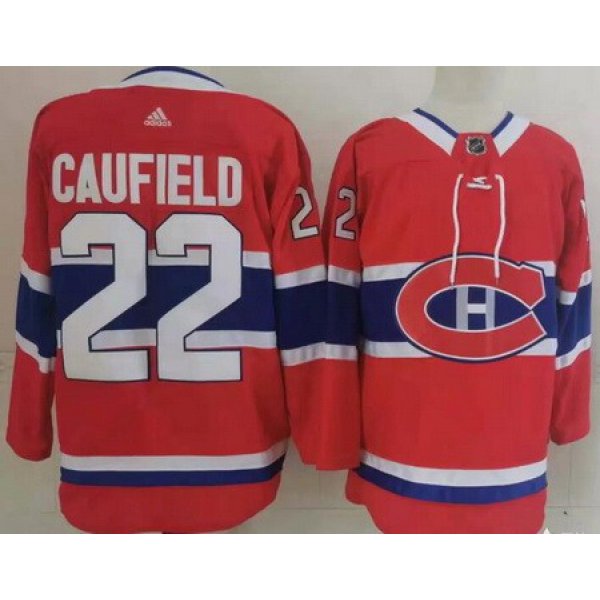 Men's Montreal Canadiens #22 Cole Caufield Red Stitched NHL Jersey