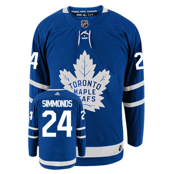 Men's Toronto Maple Leafs #24 Wayne Simmonds Adidas Authentic Home NHL Hockey Jersey