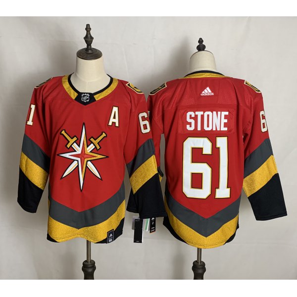 Men's Vegas Golden Knights #61 Mark Stone Red Adidas 2020-21 Alternate Authentic Player NHL Jersey