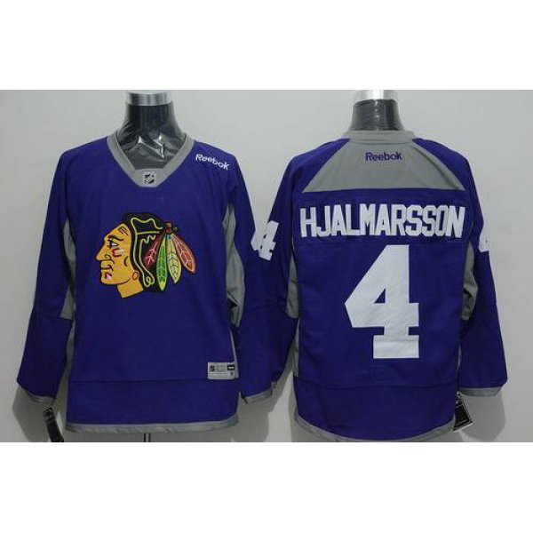 Men's Chicago Blackhawks #4 Niklas Hjalmarsson 2014 Purple Practice Jersey