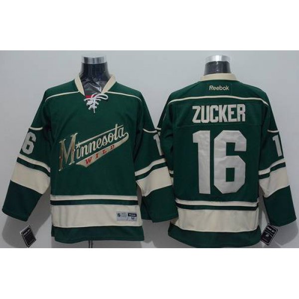 Men's Minnesota Wild #16 Jason Zucker Green Third Jersey