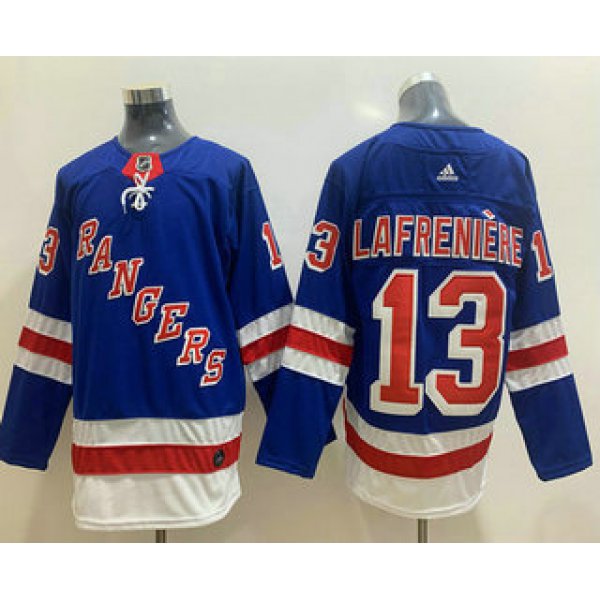 Men's New York Rangers #13 Alexis Lafreniere Royal Blue Adidas Hockey Stitched NHL Jersey