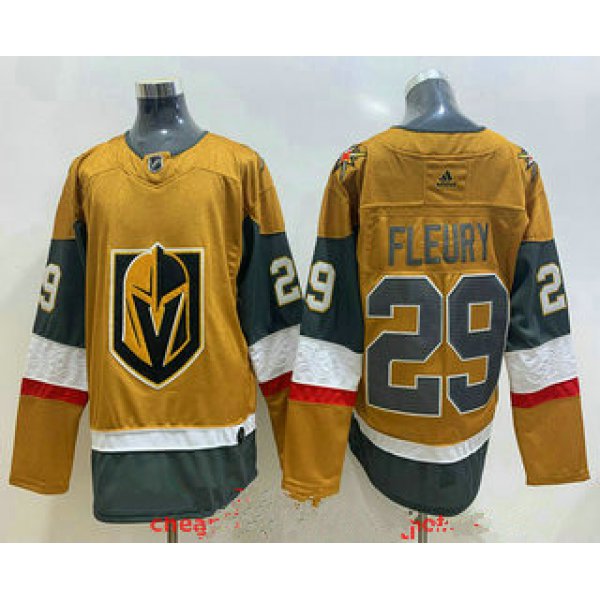 Men's Vegas Golden Knights #29 Marc-Andre Fleury Gold 2020-21 Alternate Stitched Adidas Jersey